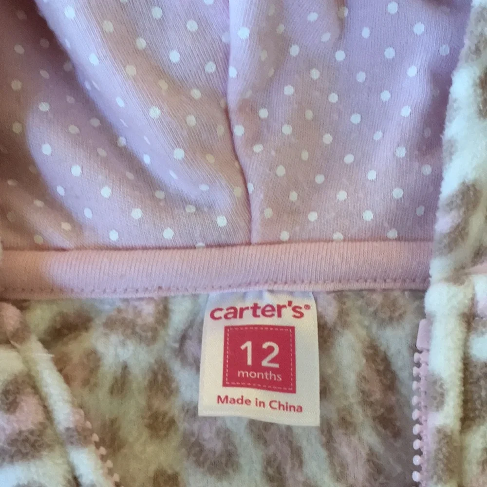 Carter’s pink leopard fleece vest
